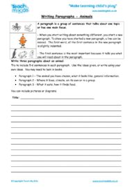 Worksheets for kids - writing-paragraphs-animals